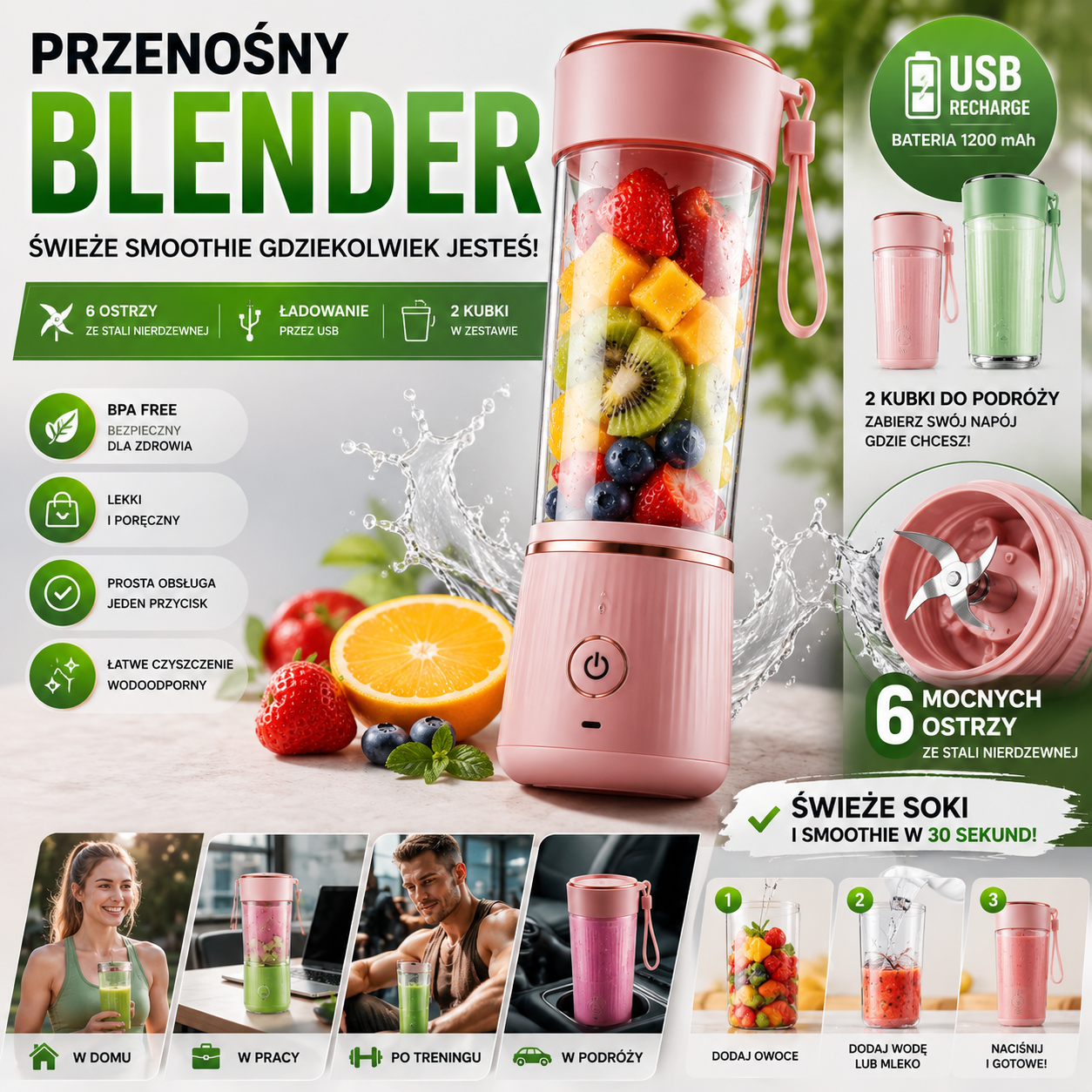 Świeże smoothie w 30 sekund – gdziekolwiek jesteś
